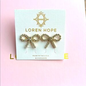 Loren Hope London Gold Bow Earrings